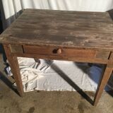 Oak/poplar side table with drawer