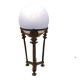 Art Deco lamp in bronze, brass, and Clichy glass globe, tripod.