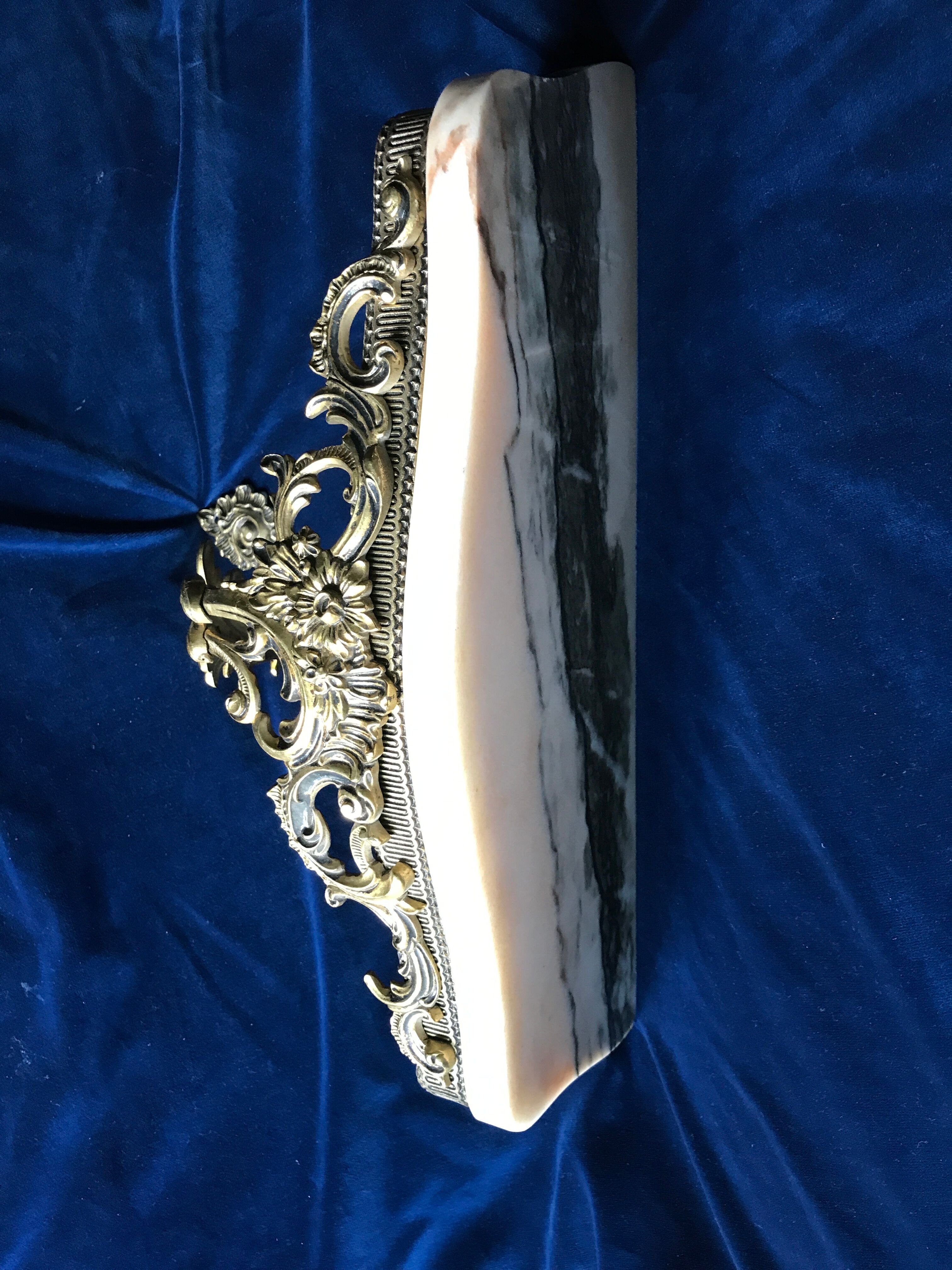 Console style Lois XV in bronze and marble