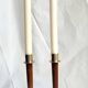 Pair of Danish Art Deco Candle Holders  in Wood & Brass