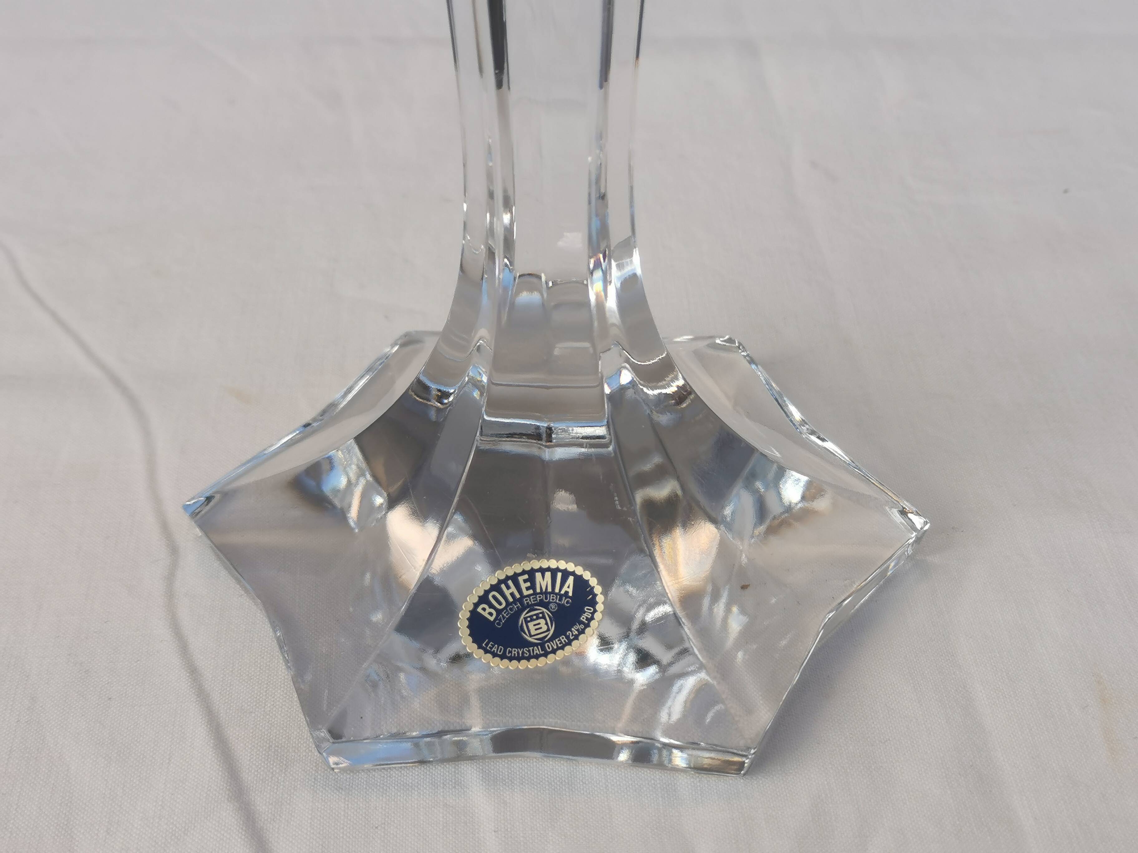 Large “bohemic crystal” candle holder