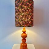 High vintage table lamp - 1970s - by Hustadt Leuchten - restored with a new shade