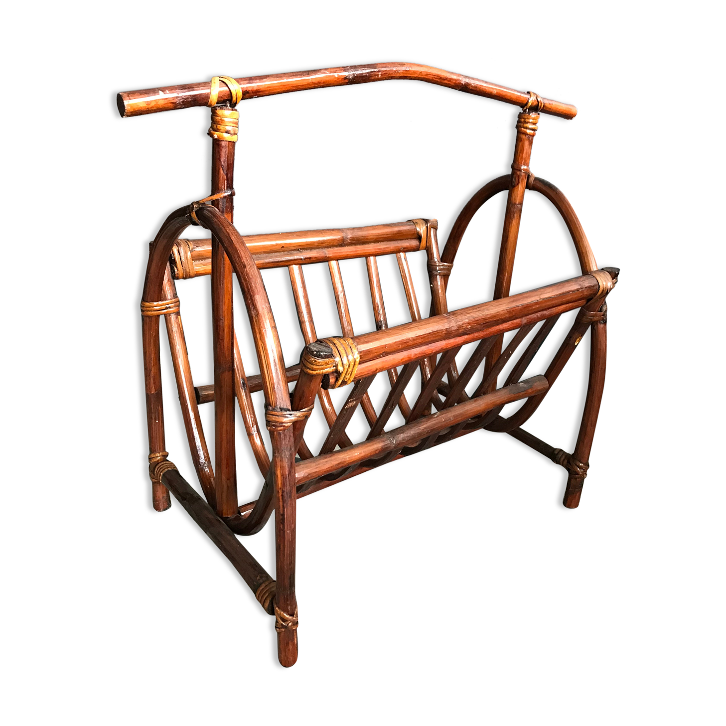 Rattan magazine holders