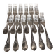 12 silver plated table forks by Christofle Marly, 20.7cm
