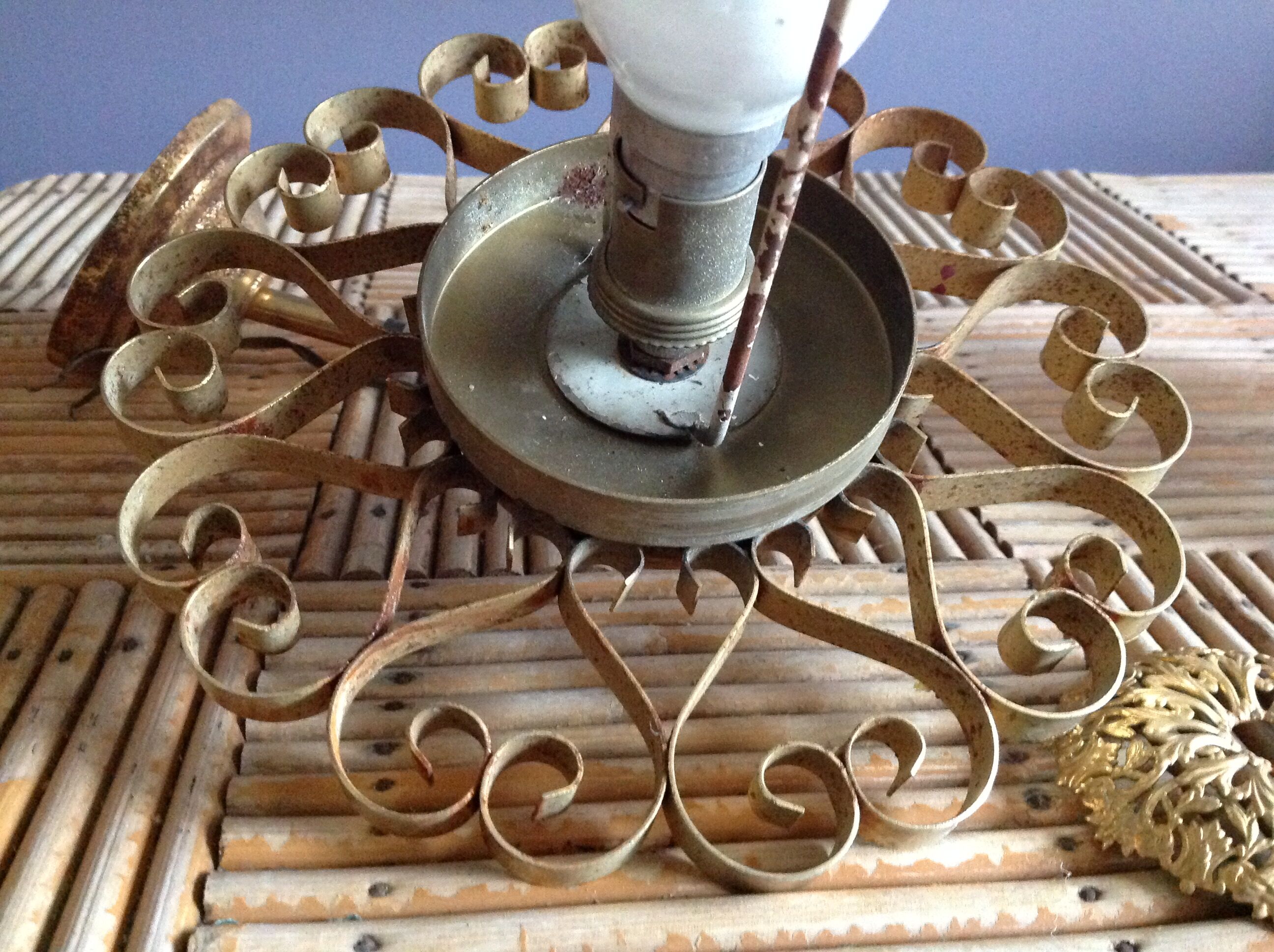 Glass and brass hanging