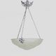 Suspension basin in glass paste Art Deco 1 Fire Sousman Lille with floral motifs