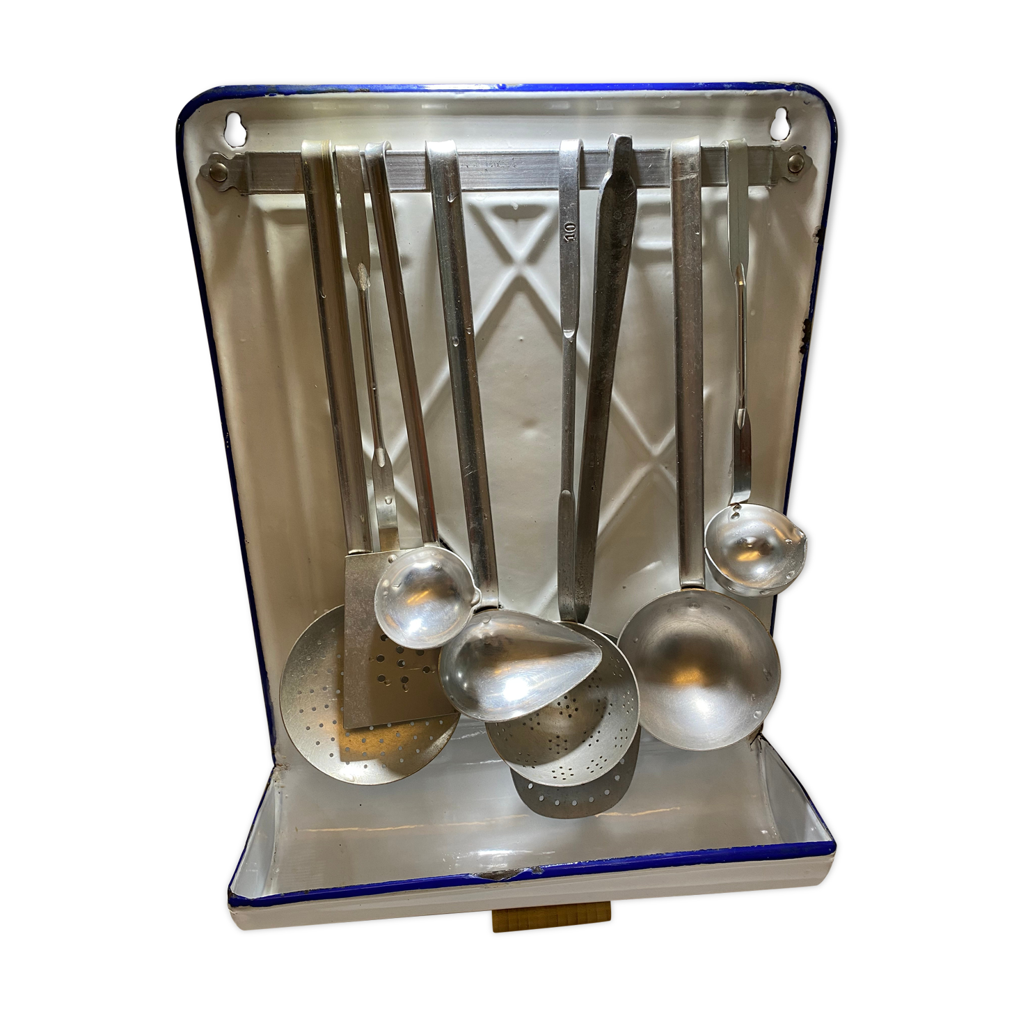 vintage enamel utensil holder
