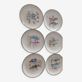 Set of 6 talking plates back from war