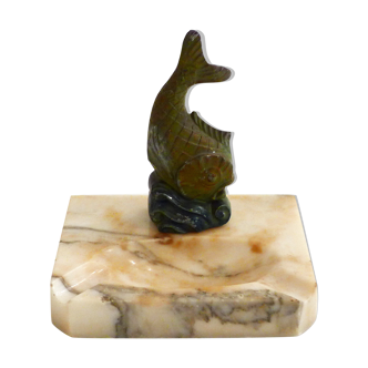 Art deco marble ashtray - fish