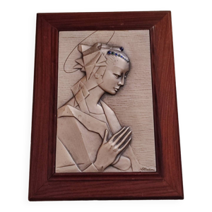 Plaque d'une vierge