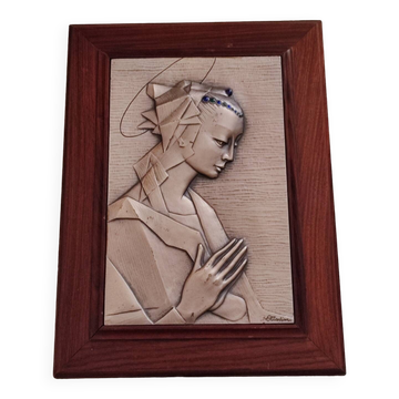 Plaque d'une Vierge