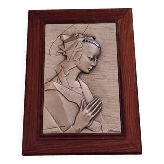 Plaque d'une Vierge