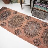 3x11 Dark Salmon Turkish Runner Rug, 85x336Cm SK 5476