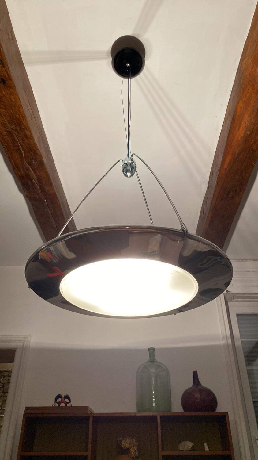 Pendant lamp Mira S Ezio Didone for Arteluce space age
