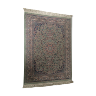 Tapis iranien laine en soie avec franges  100x139cm