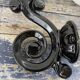 Pair of vintage enameled cast iron wall sconces