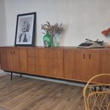 Scandinavian teak and metal sideboard