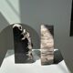 Black petrified wood bookend H17 L17 P6