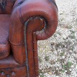 Sofa Chesterfield leather brown