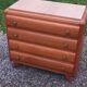 Commode en chêne pieds compas 4 tiroirs, 1950