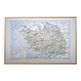 The Vendée, old map printed in 1889.