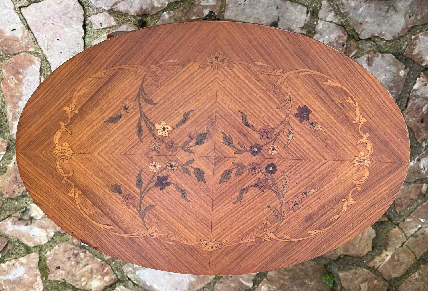 Pair of marquetry bedside tables