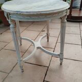Table basse ancienne style louis xvi avec plateau marbre