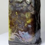 Grand vase Raku d'art pièce unique vintage signé