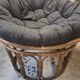 Fauteuil Papasan en rotin + grand coussin 130 cm
