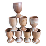 8 verres à pied tasses en grès de Puisaye