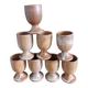 8 Puisaye stoneware stemmed glasses cups