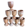 8 Puisaye stoneware stemmed glasses cups