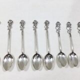 Set of 8 art nouveau silver spoons