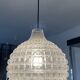 Vintage pendant light from the 70s in molded glass