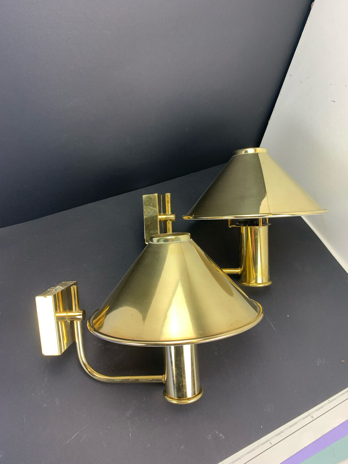 Brass lamps høvik lys jonas hidle denmark 1970 vintage scandinavian design