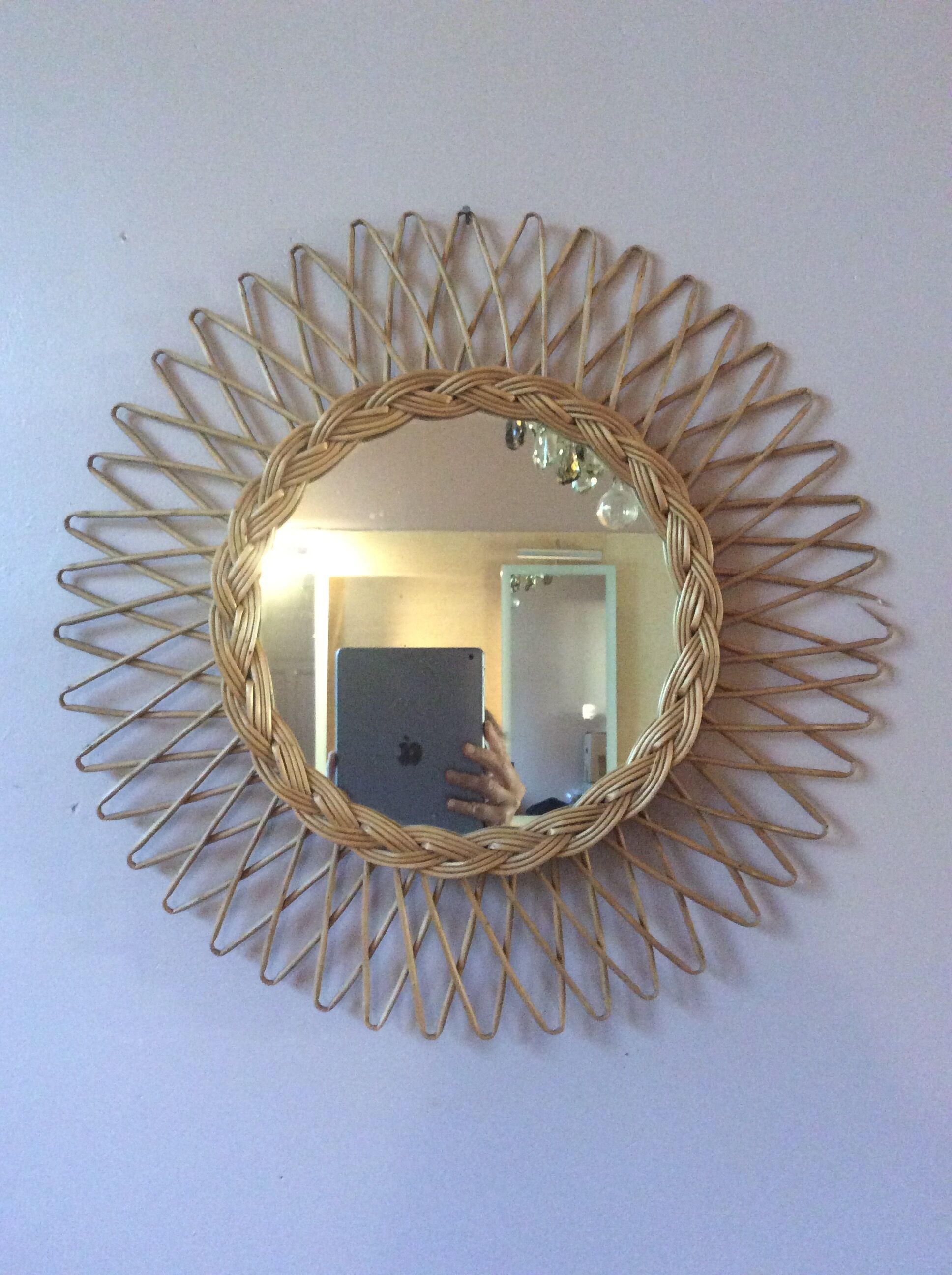 Rattan mirror - 48cm