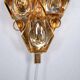 Applique murale vintage en laiton et cristal des années 60, lampe Regency en laiton