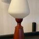 Scandinavian lamp in teak and opaline years 50-60