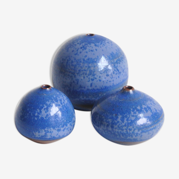 Trio of blue ceramics Antonio Lampecco