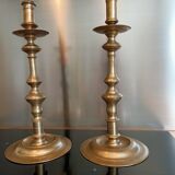 Pair of 18th century bronze candlesticks