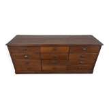 Banque de magasin à tiroirs en chêne