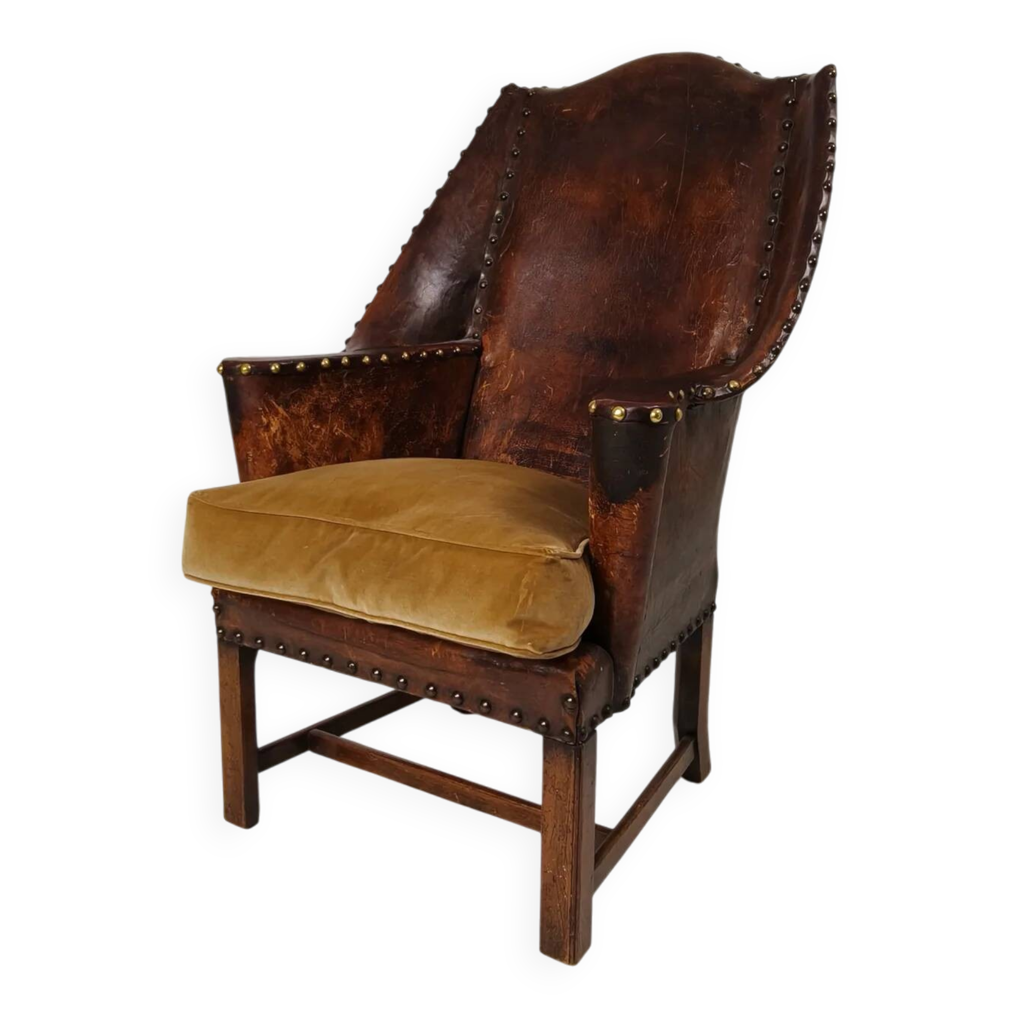 Antique leather armchair, England circa 1800
