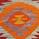 6x9 Orange & Balck Handmade Tribal Vintage Kilim Rug