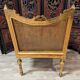 Fauteuil De Bureau Louis XVI Canné En Bois Doré