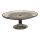 Molded glass footed pie dish