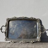 Silver metal rectangular butler tray