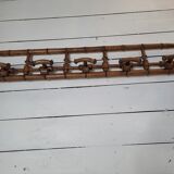 Porte manteau bois bambou 5 patères, 106cms de L
