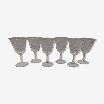 Set de 6 verres à vin vintage en semi-cristal