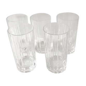 5 crystal glasses