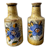 Pair of vases German ceramic bottle VEB Haldensleben